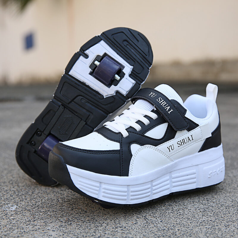 Deformation Shoes Adult Walking Shoes Children Students DoubleWheel