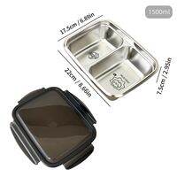 WORTHBUY 2/3 Grids 304 Stainless Steel Lunch Box Portable Leak-proof Food Container Large Capacity Bento Box For Students Adult
