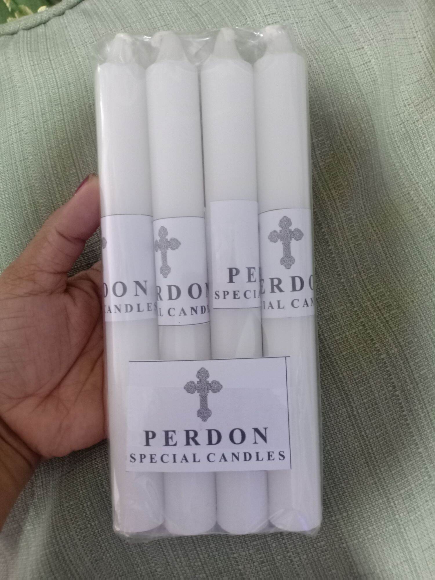 perdon white candle sold by 4pcs. 20cm Lazada PH