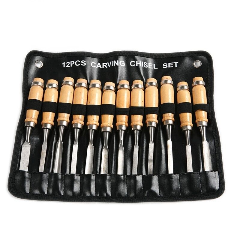 EZARC 6 Pieces Wood Chisel Tool Sets Woodworking Carving Chisel Kit with Premium Wooden Case for Carpenter Craftsman