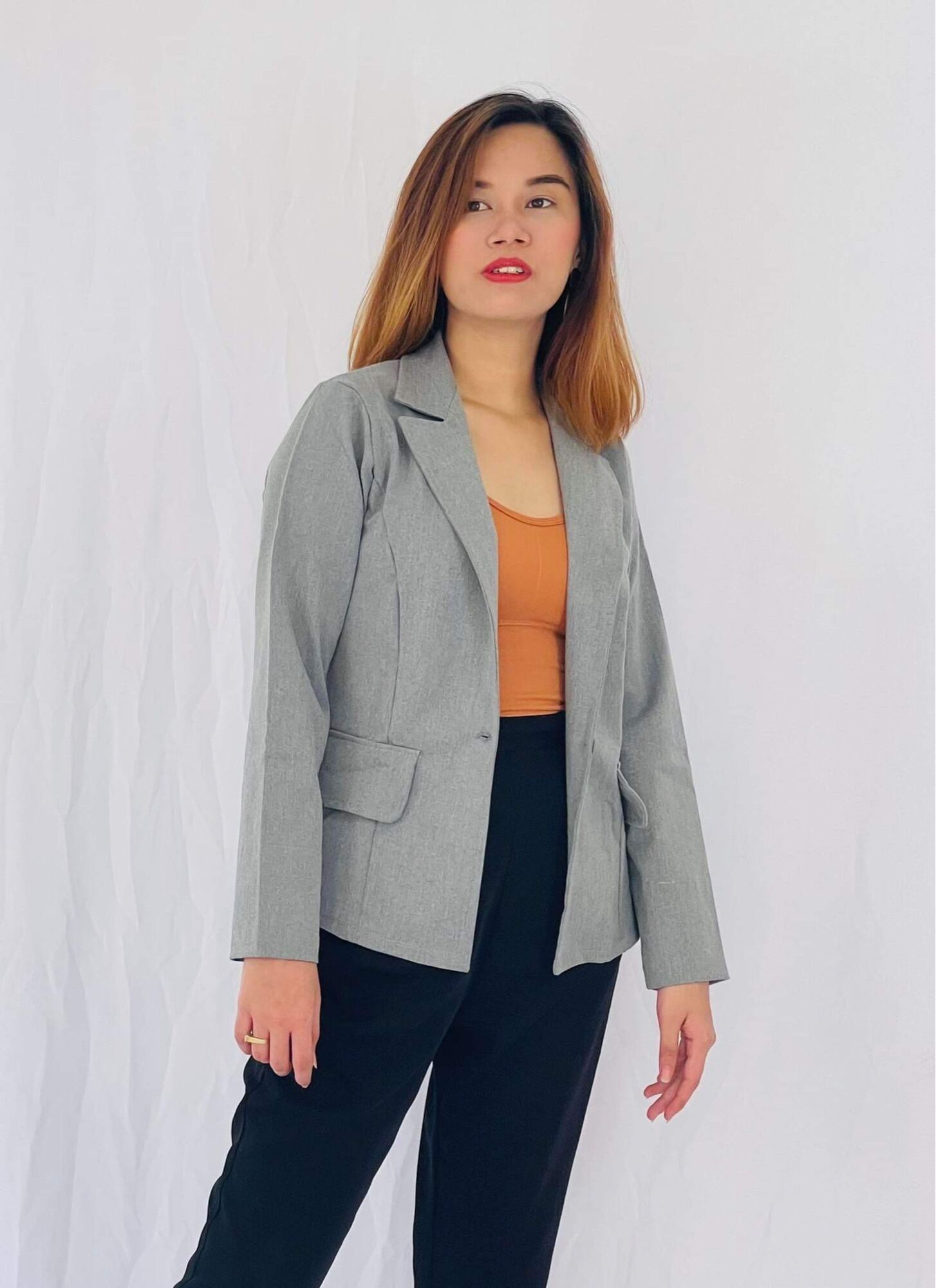 WORK WEAR LIGHT GREY BLAZER WOMEN Lazada PH