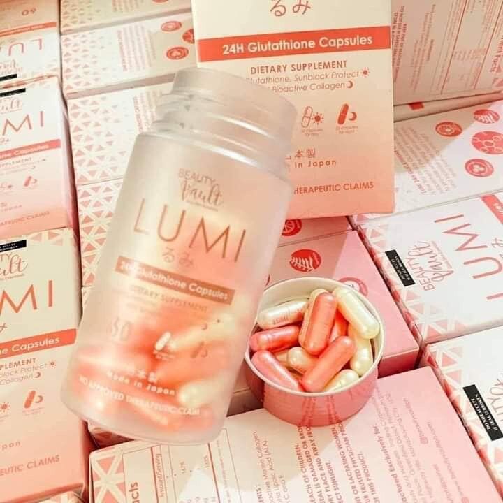 Lumi 24H Skin Whitening Glutathione Capsules by Beauty Vault (60 Capsules) 