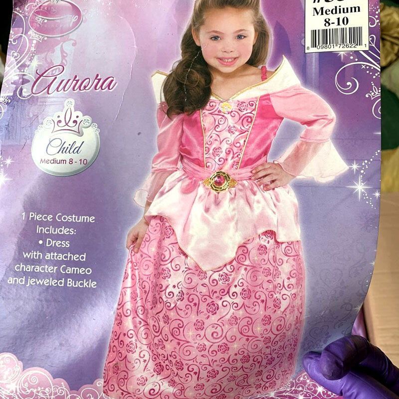 New Kids Pink Aurora Dress Christmas Sleeping Beauty Princess Dress Up