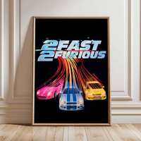 MOETCH | Movie The Fast And The Furious Anime Poster Wall Art For Home Bar Cafe Movie Theater Decor DIY Vintage Print For Un