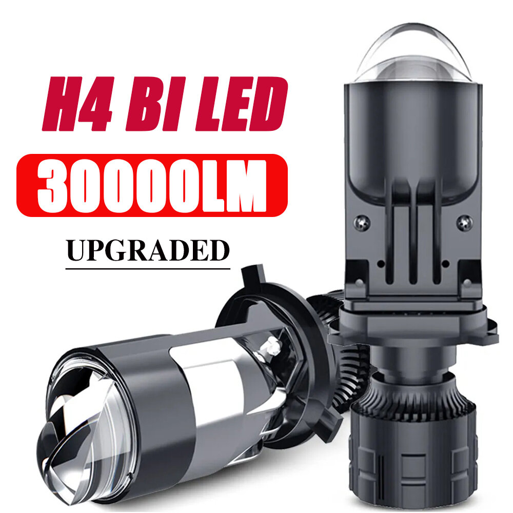 Bi LED Lenses H4 Mini Lens Projector Car Headlight 30000LM Dual ...