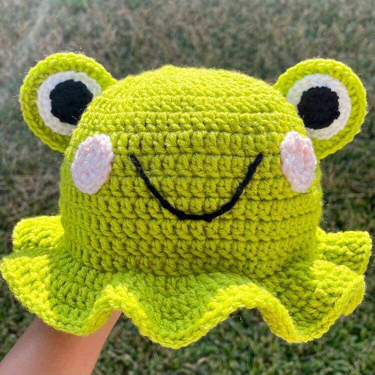 Frog Bucket Crochet Frog Hat Pattern For Adults Frog Keroppi