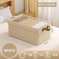 YULE Storage Box for Clothes with Cover Foldable Organizer for Toys Wardrobe Organisers closet