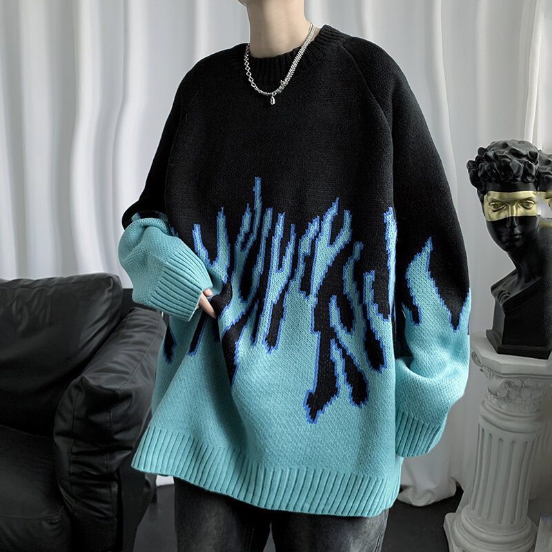 Knitted flame store sweater