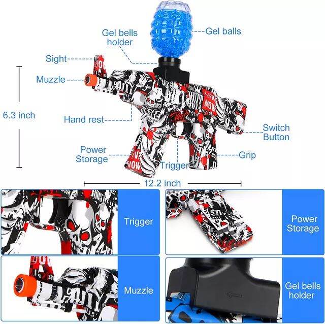 Gel Blaster AK rechargeable with free gel blaster ball and eyeshield