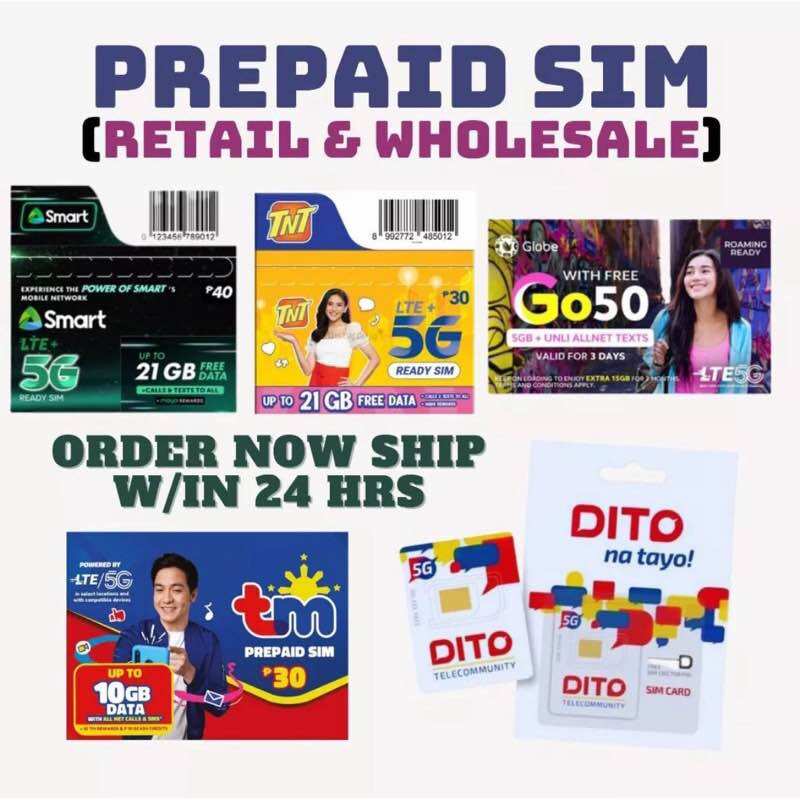 [LOWEST PRICE] Smart 5G TNT 5G TM 5G Globe 5G Dito 5G Upgrade Sim Cards ...