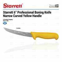 STARRETT 6” Professional Boning Knife Curved Narrow Stiff Blade