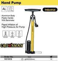 CROWNMAN Industrial Hand Pump With Barometer Professional Air Pump bicyclecarmotorcycle/ball etc. Heavy Duty