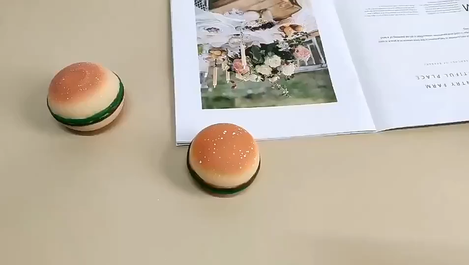 3D Burger Squishys Stress Relief Toy, Hamburger, descompressão