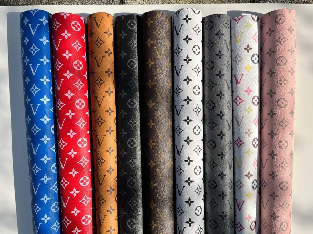 COD LV faux leather project 1x1.40Meter MONOGRAM crafts leather upholstery  hair ribbon HIGH QUALITY Leather for bags
