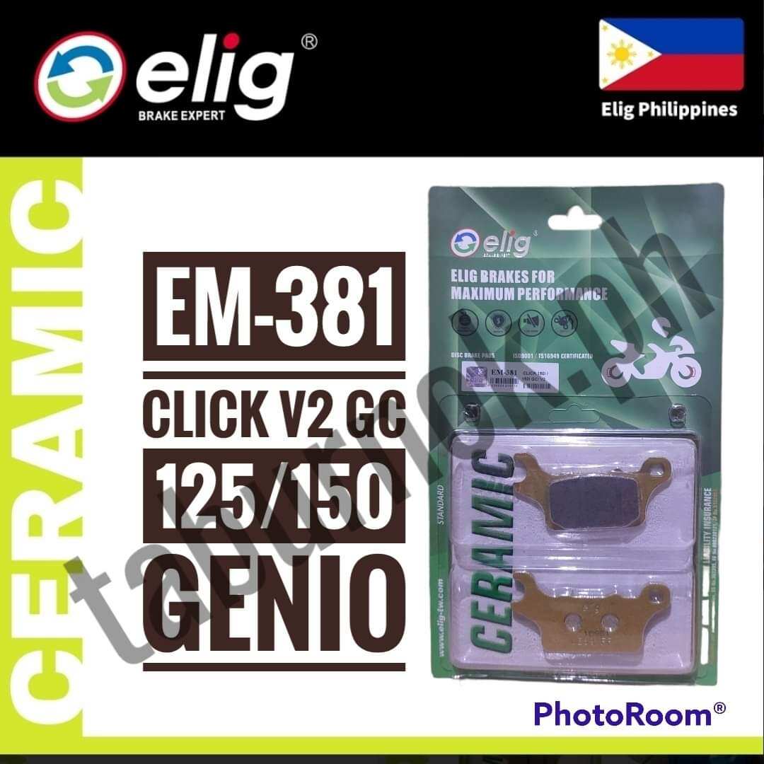 ELIG CERAMIC BRAKE PAD HONDA CLICK v2 GC 125i / 150i / GENIO Lazada PH