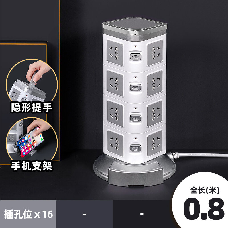MultiPlug Vertical Socket Tower Type Power Strip MultiFunctional