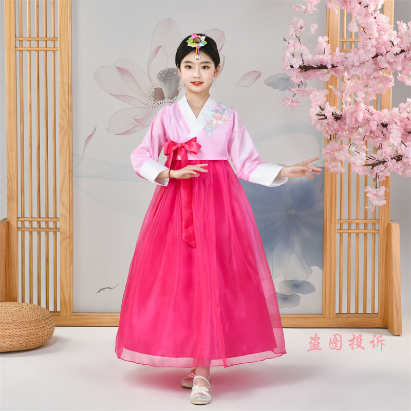 Modern Hanbok Woman Daily Comfortable Clothes Hanbok Korean Traditional  100% Cotton Washed Jacket Pants Set Pink 