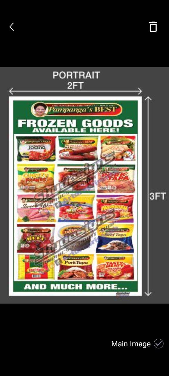 TARPAULIN PRINT FROZEN GOODS GREEN SAME LAYOUT. 