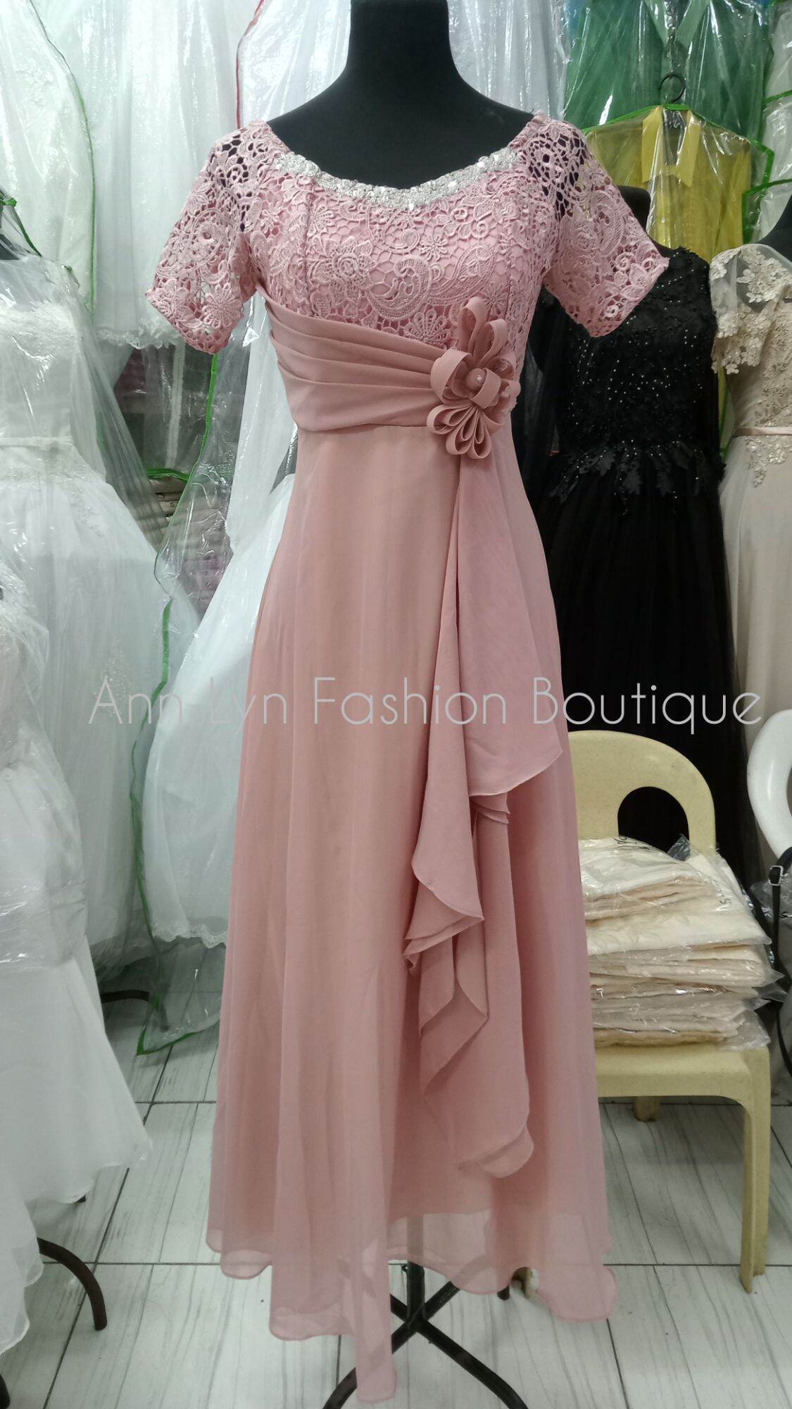 Blush pink gown for principal sponsor hotsell