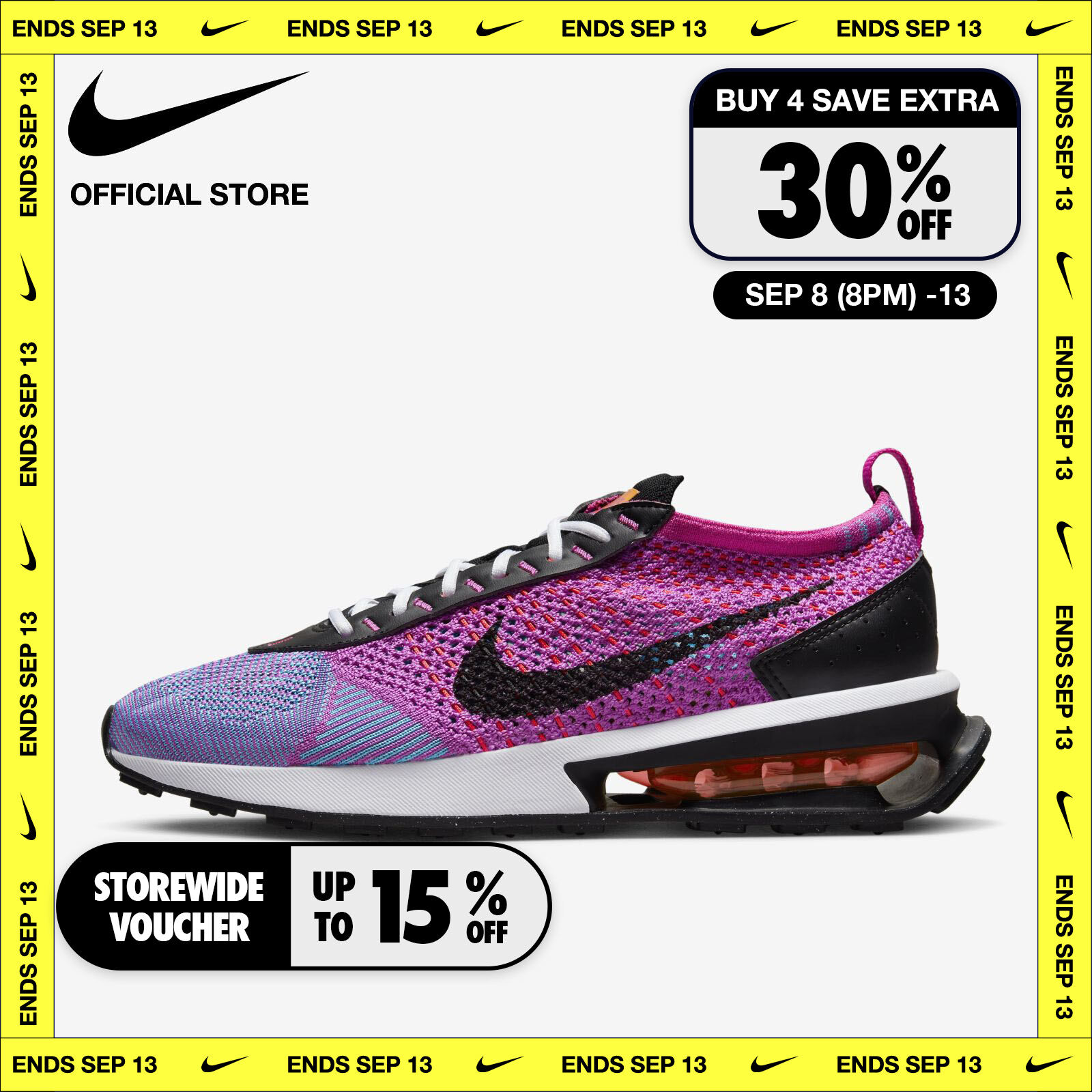 Nike Women's Air Max Flyknit Racer Shoes - Fuchsia Dream