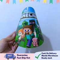Partify 10pcs Minecraft Kids Glossy Party Hat Set Colorful Birthday Hats for Boys & Girls Party Supplier Celebration Decoration Add-On happy birthday party