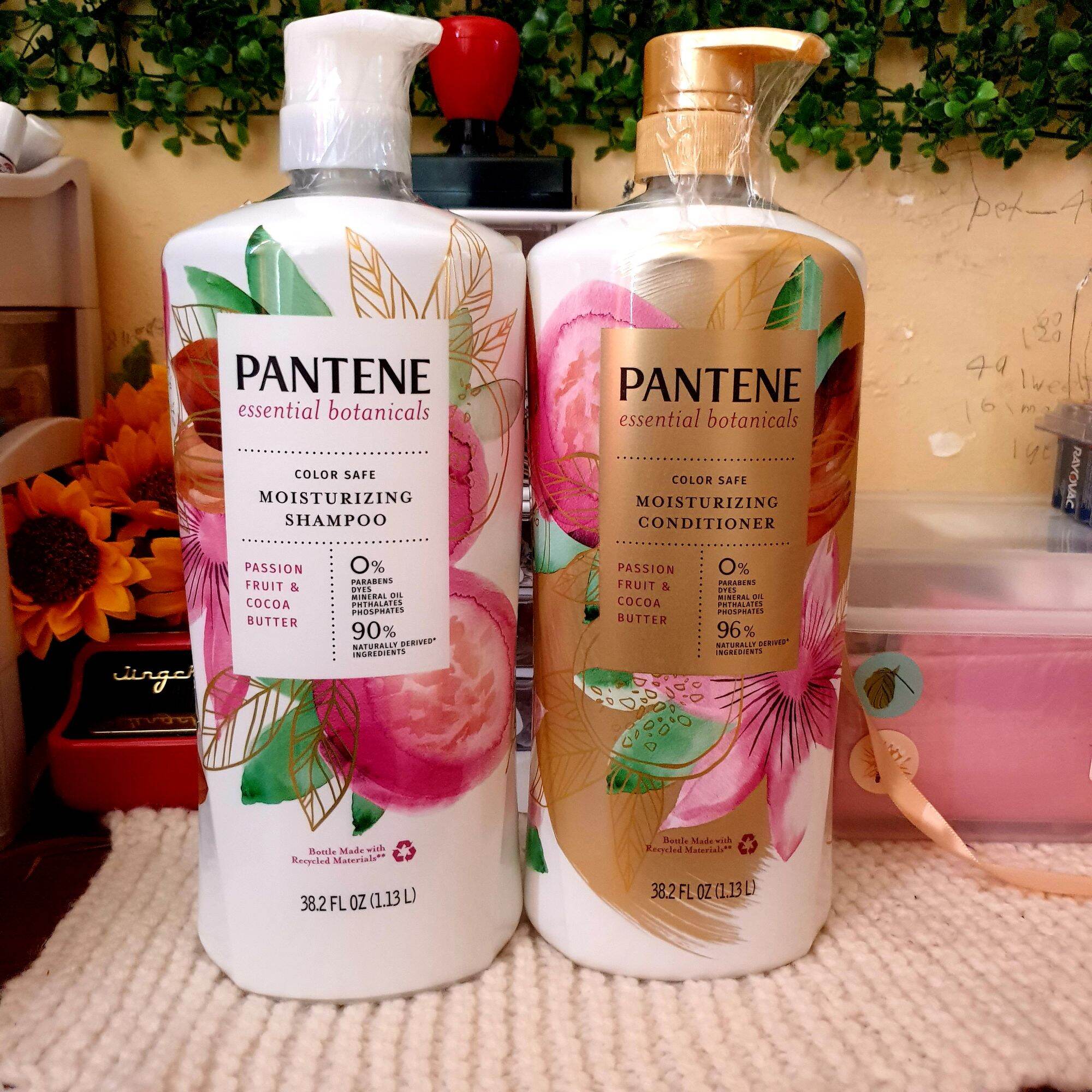 Pantene Essential Botanicals Passion Fruit & Cocoa Butter Shampoo, 38.2 fl  oz