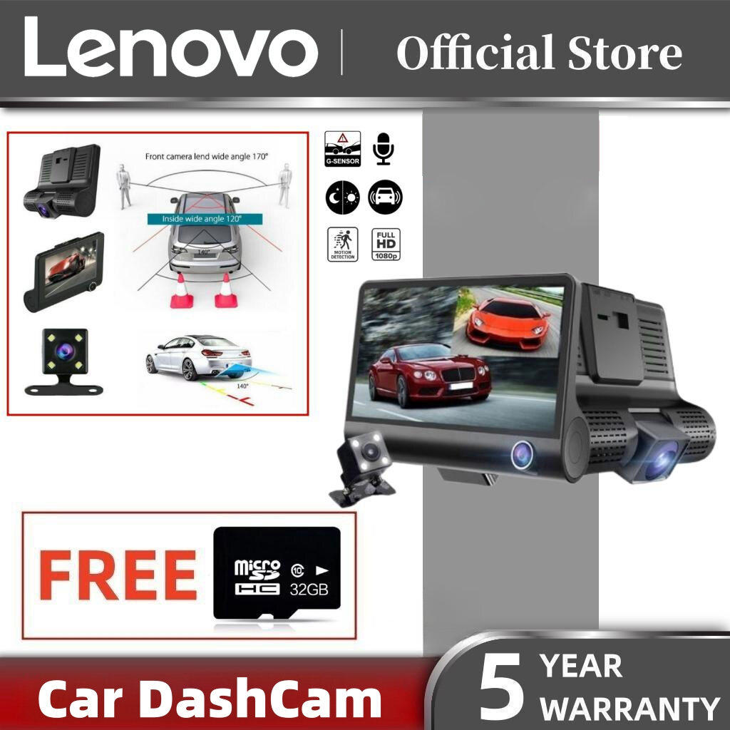 Lenovo HD Car Dash Cam with Night Vision