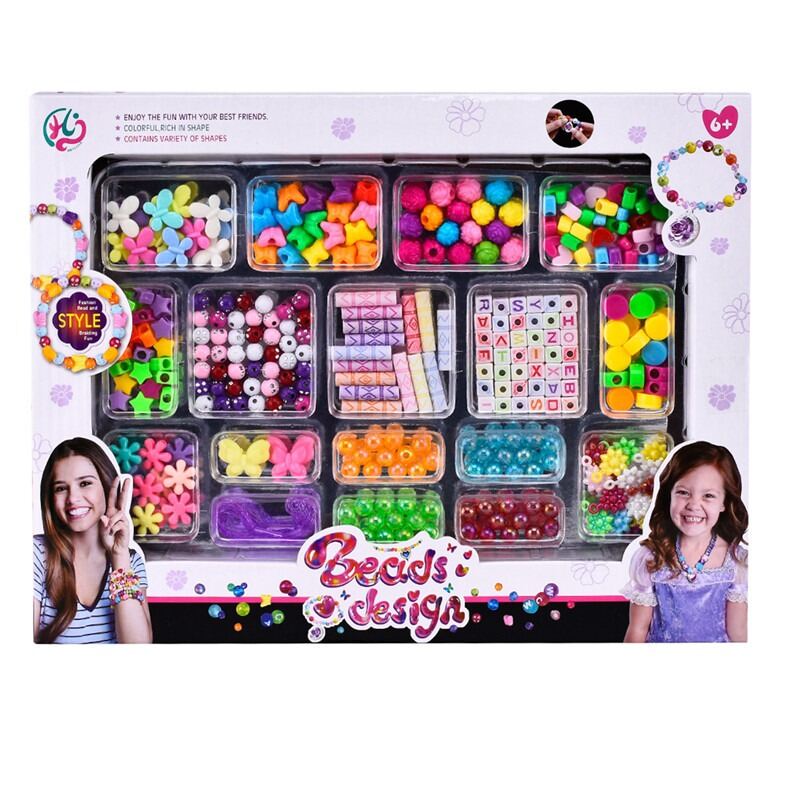 Girls DIY Bead Set Jewelry Making Kit for Kids Girl Pearl Beads for Bracelets Rings Necklaces Creativity Kits Art Craft