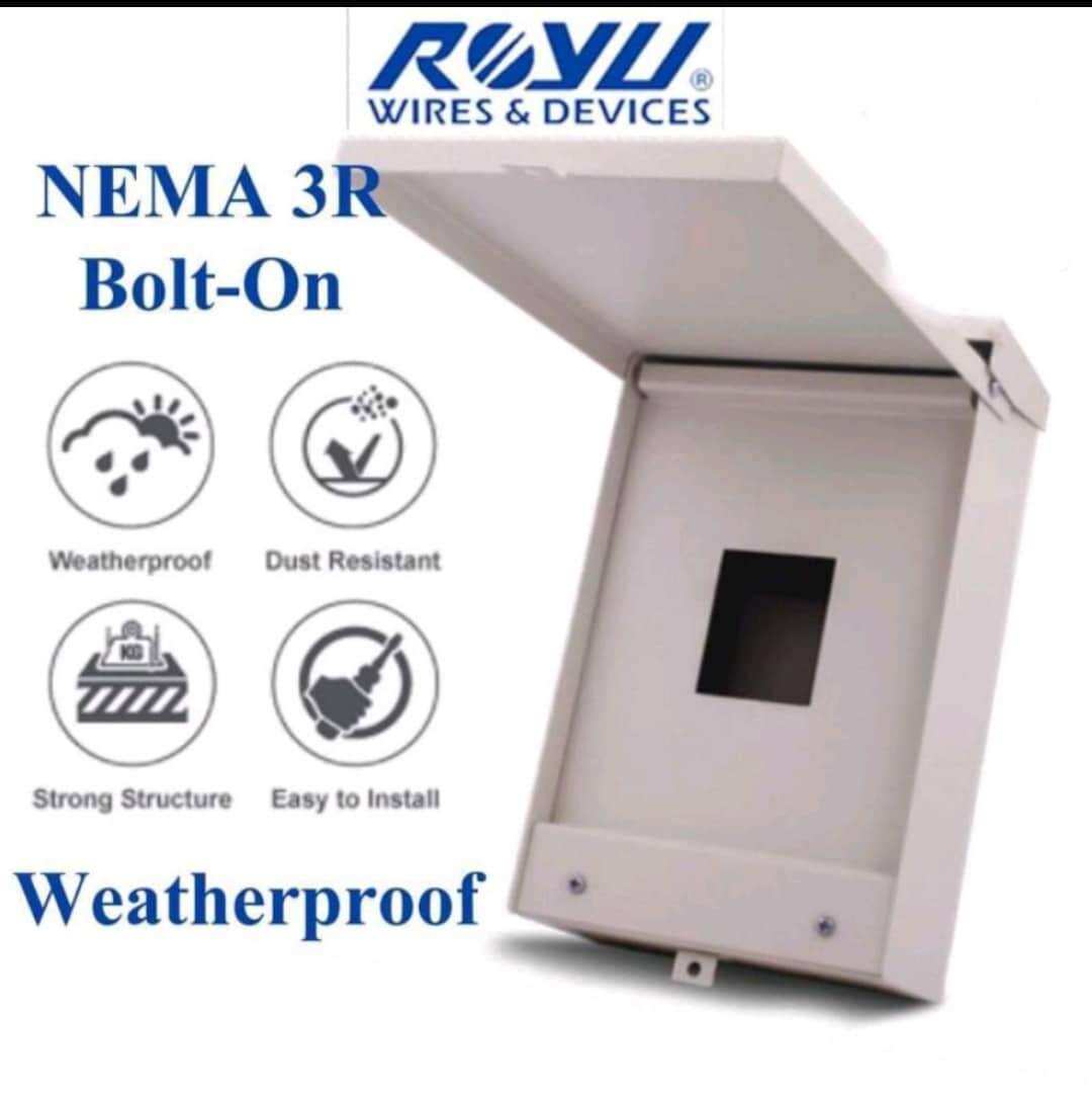 royu weatherproof nema 3r bolt - on available