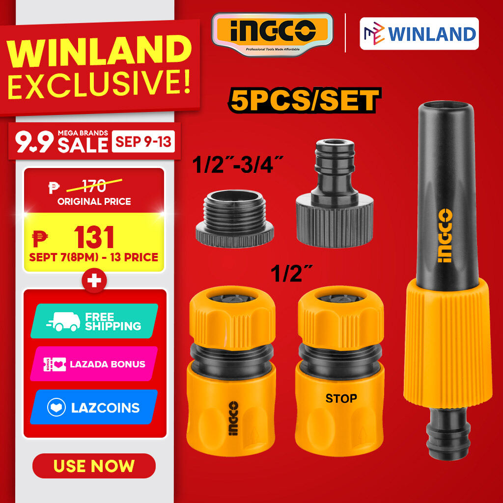 Ingco Garden Hose Spray Nozzle Set - 5 Pieces