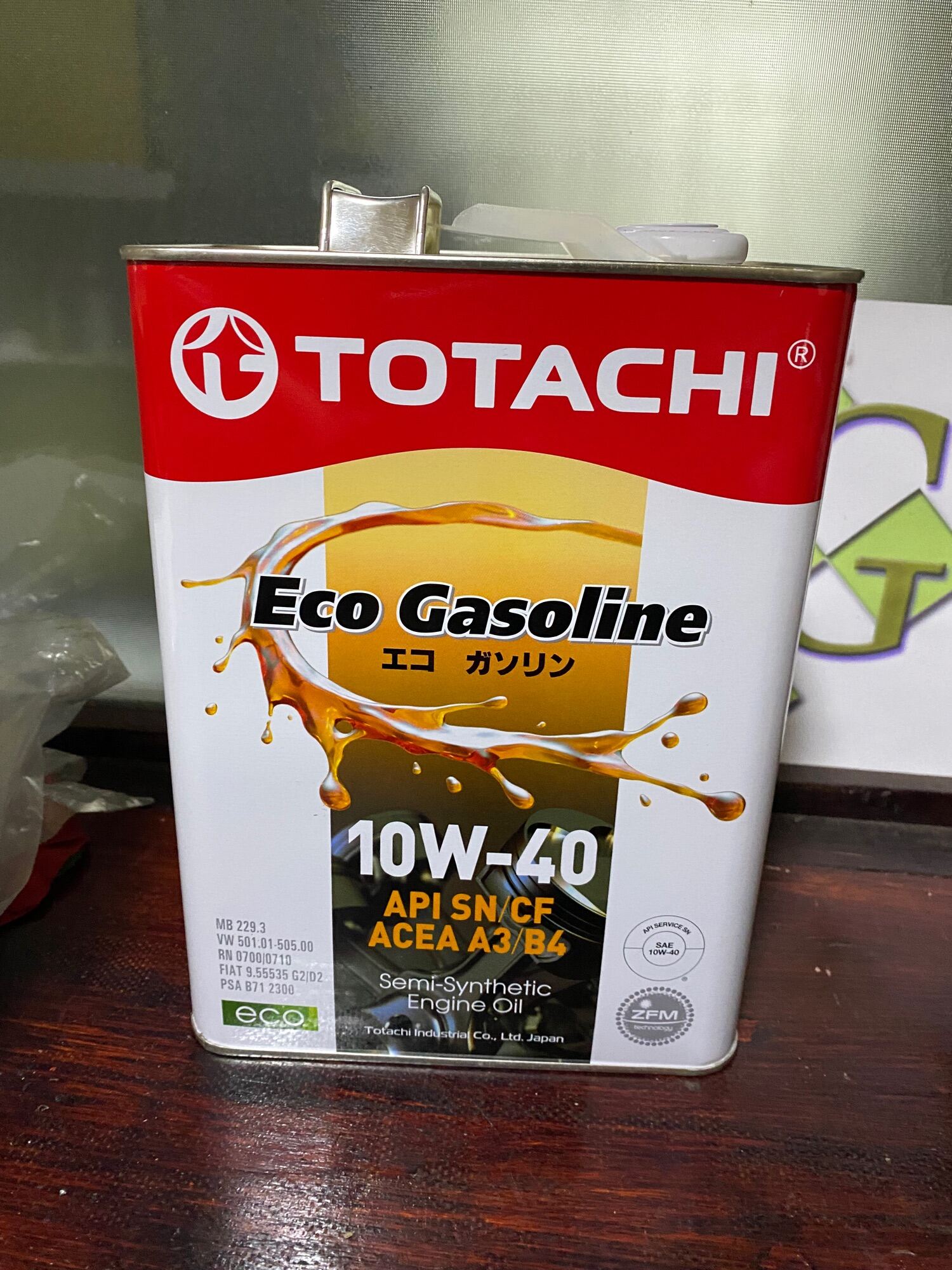 TOTACHI Eco Gasoline Japan 4 liters 10w-40 API SN/CF ACEA A3/B4 Semi ...