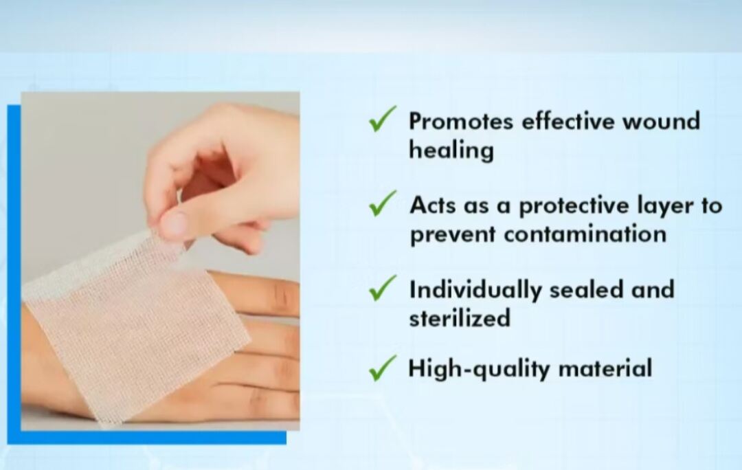 Tullegras Antiseptic Gauze Dressing for Wound (Chlorhexidine) 10pcs/BOX. 