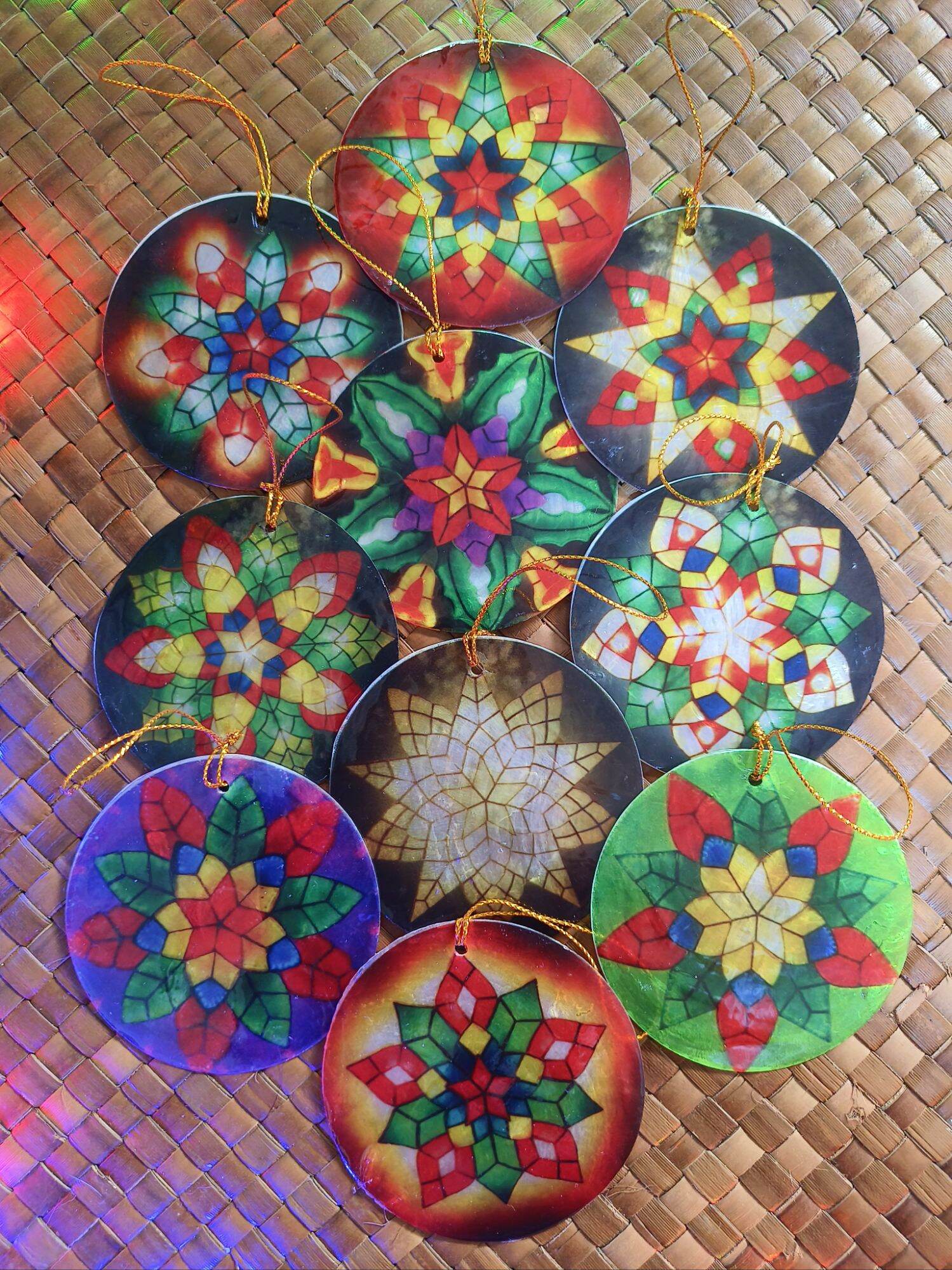 Capiz Shell Classic Parol Christmas Ornaments set of 10