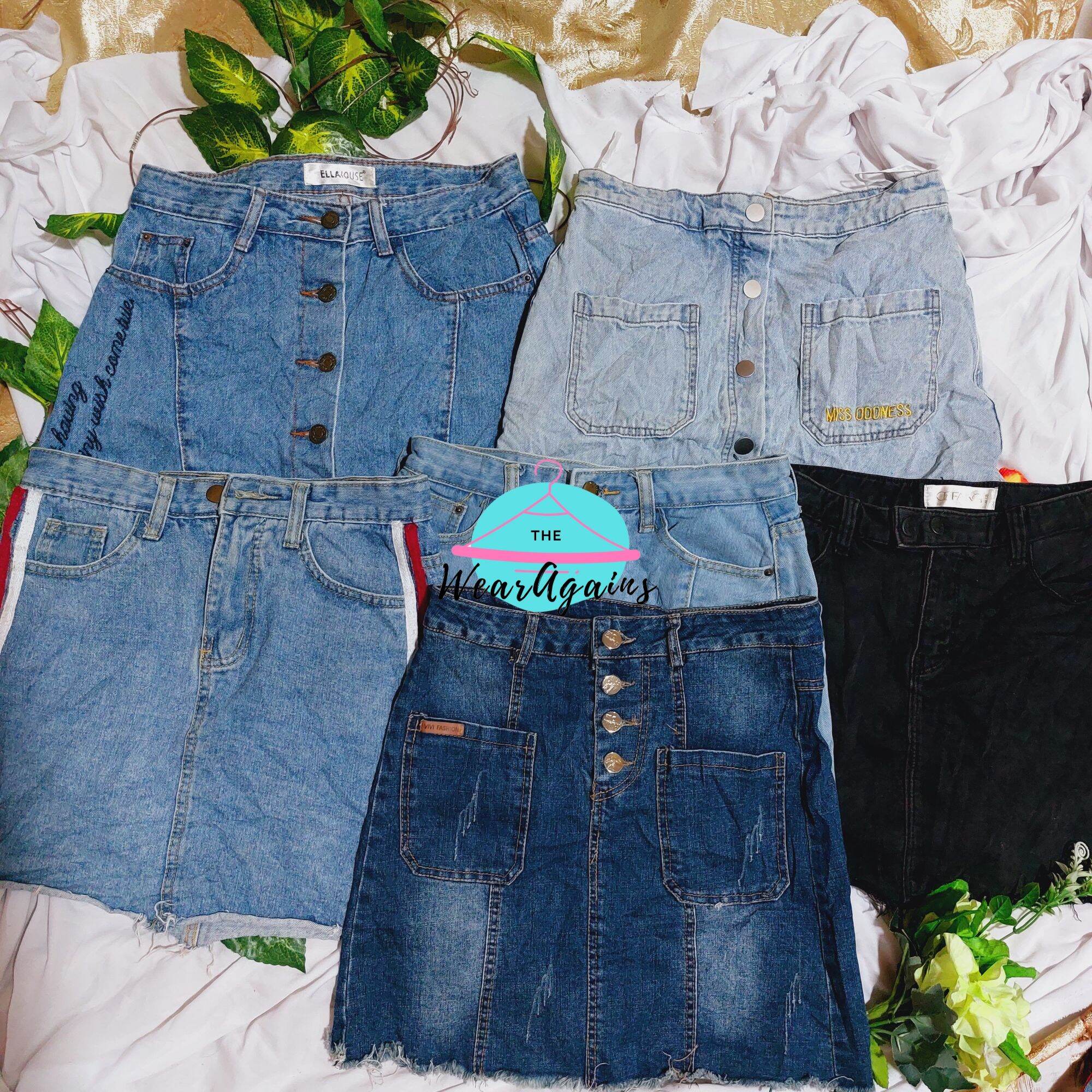 PRELOVED Random design Denim skirts or maong palda | Lazada PH