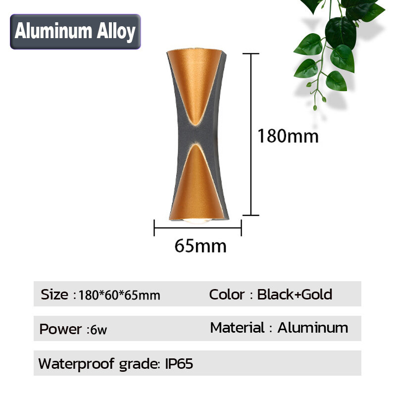 YOWXII LED Wall Light Modern Style Indoor outdoor Wall Lamp IP65 Waterproof Up Down Corridor Lights for Home Stairs Bedroom Bedside Bathroom Lighting