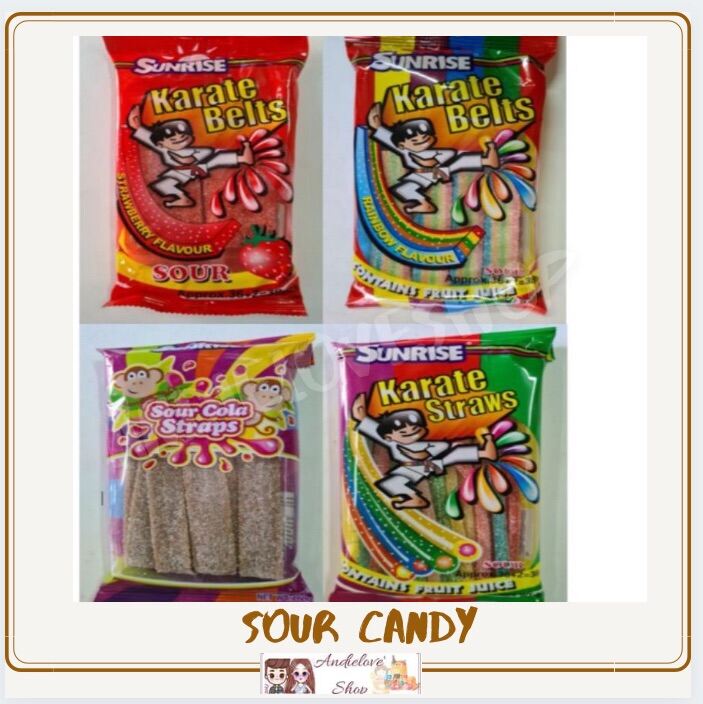 [FOOD] Sour Candy Straps ( Strawberry , Cola , Rainbow, fruit juice