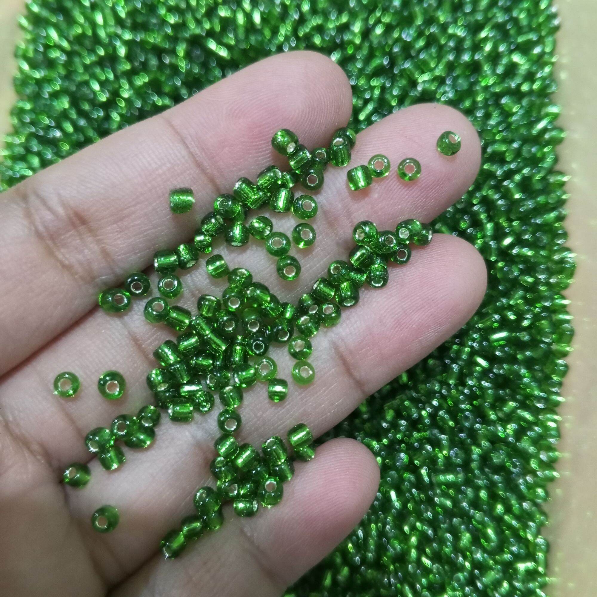 3mm Clear Green Seedbeads Beads 20g per pack
