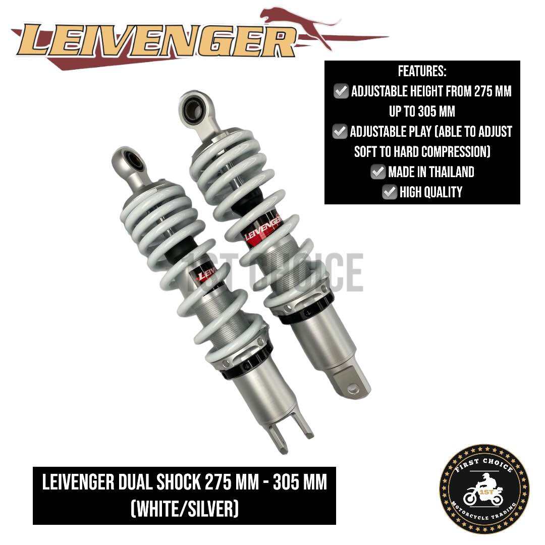 Leivenger Dual Shock 275 MM TO 305 MM FOR NOUVO/ NMAX v1 (Semi-Lowered)/NMAX v2/ Aerox v1/ Aerox v2. 