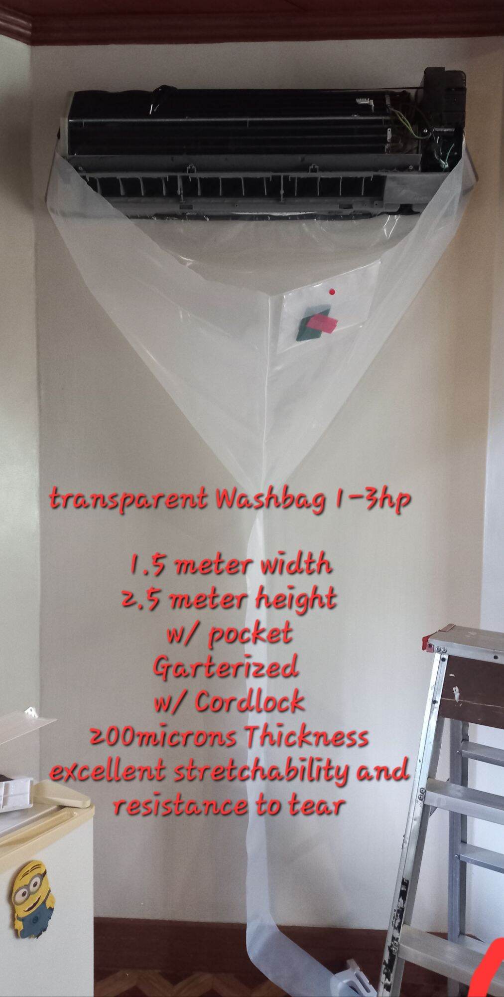 aircon wash bag 13 hp clear 200microns thickness Lazada PH