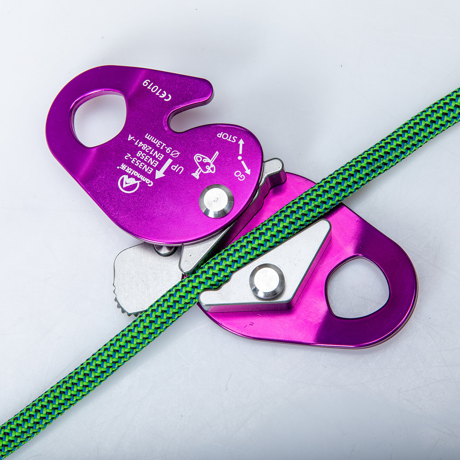 22KN Arborist Rope Grab Rock Safety Tree Climbing Stop Descender Pulley ...