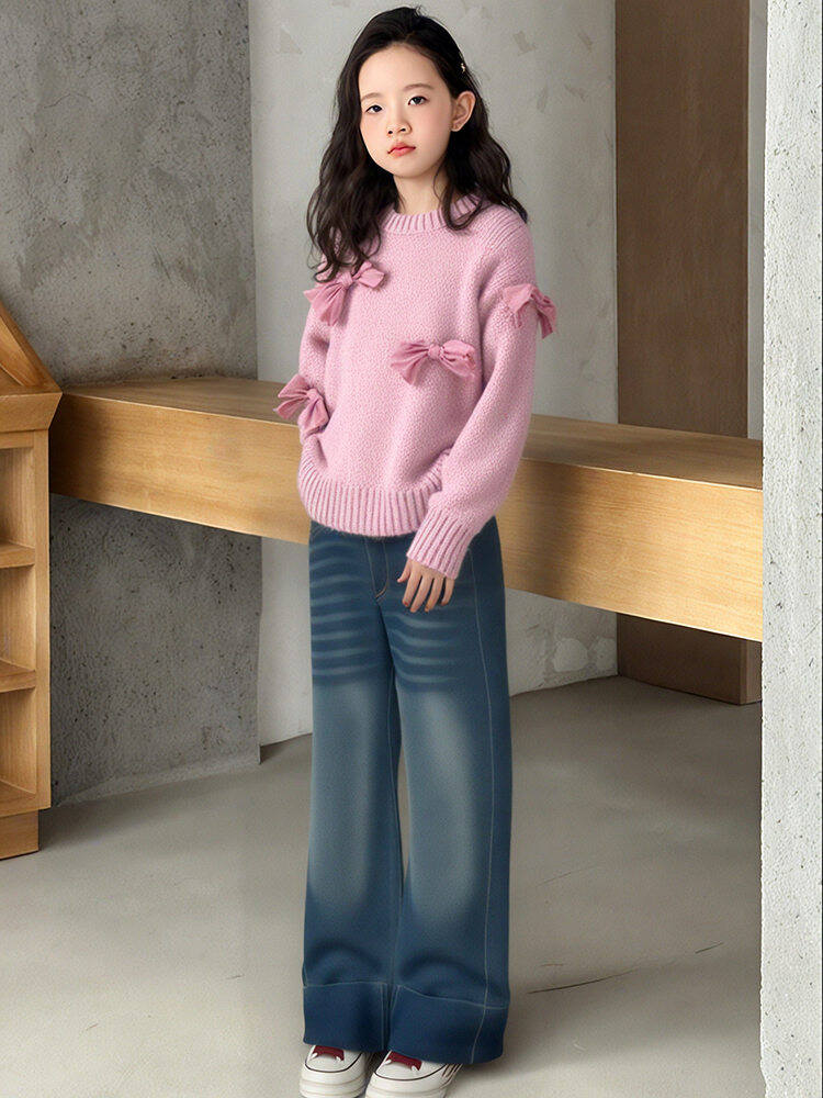 MPW | Fashionable Children's Knit Sweater with Bow Presyo 1,877 Piso*Libreng Shipping