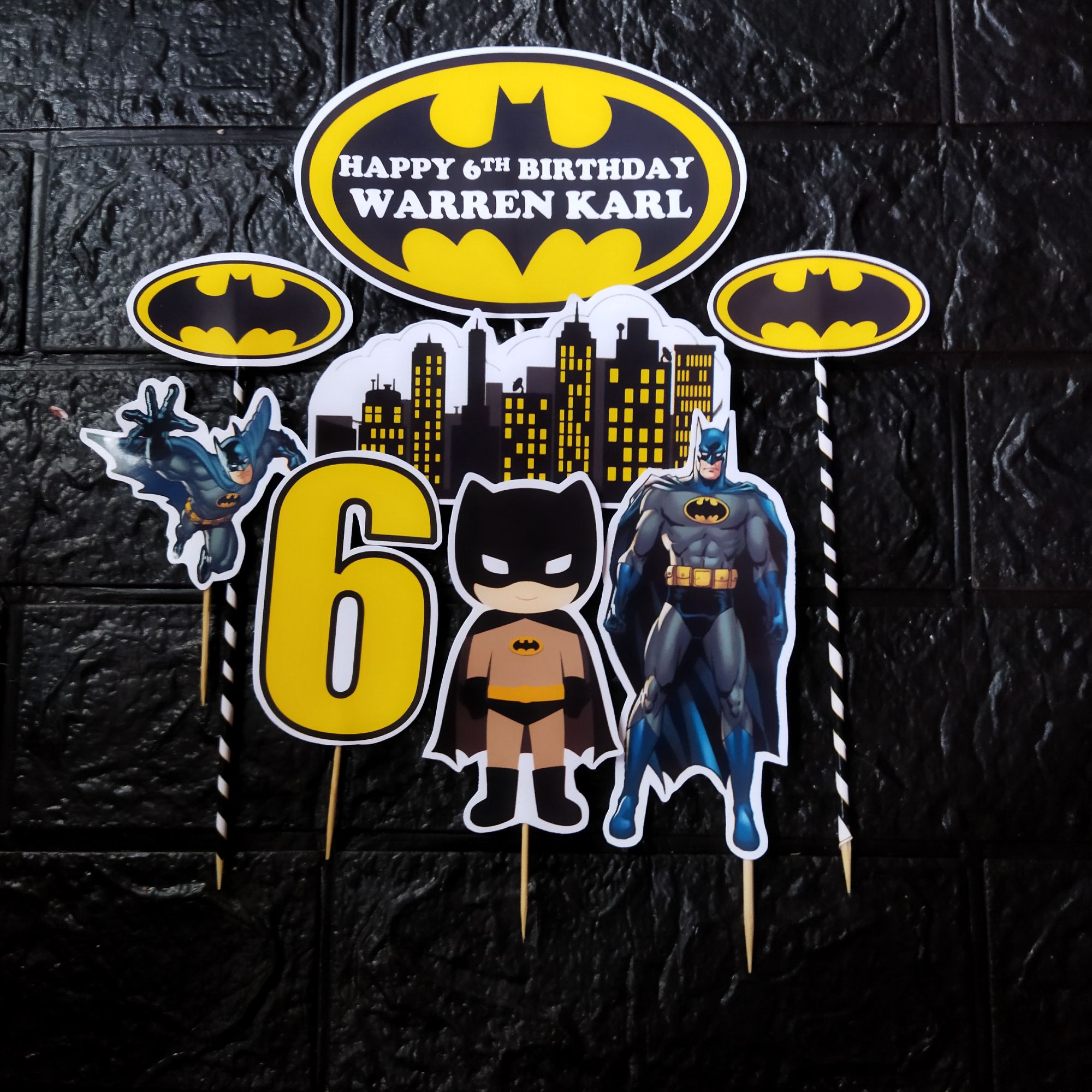 Amazon.com: Acrylic Batman Classic Bat Shield Logo Cake Topper Party  Decoration for Wedding Anniversary Birthday Graduation : Toys & Games