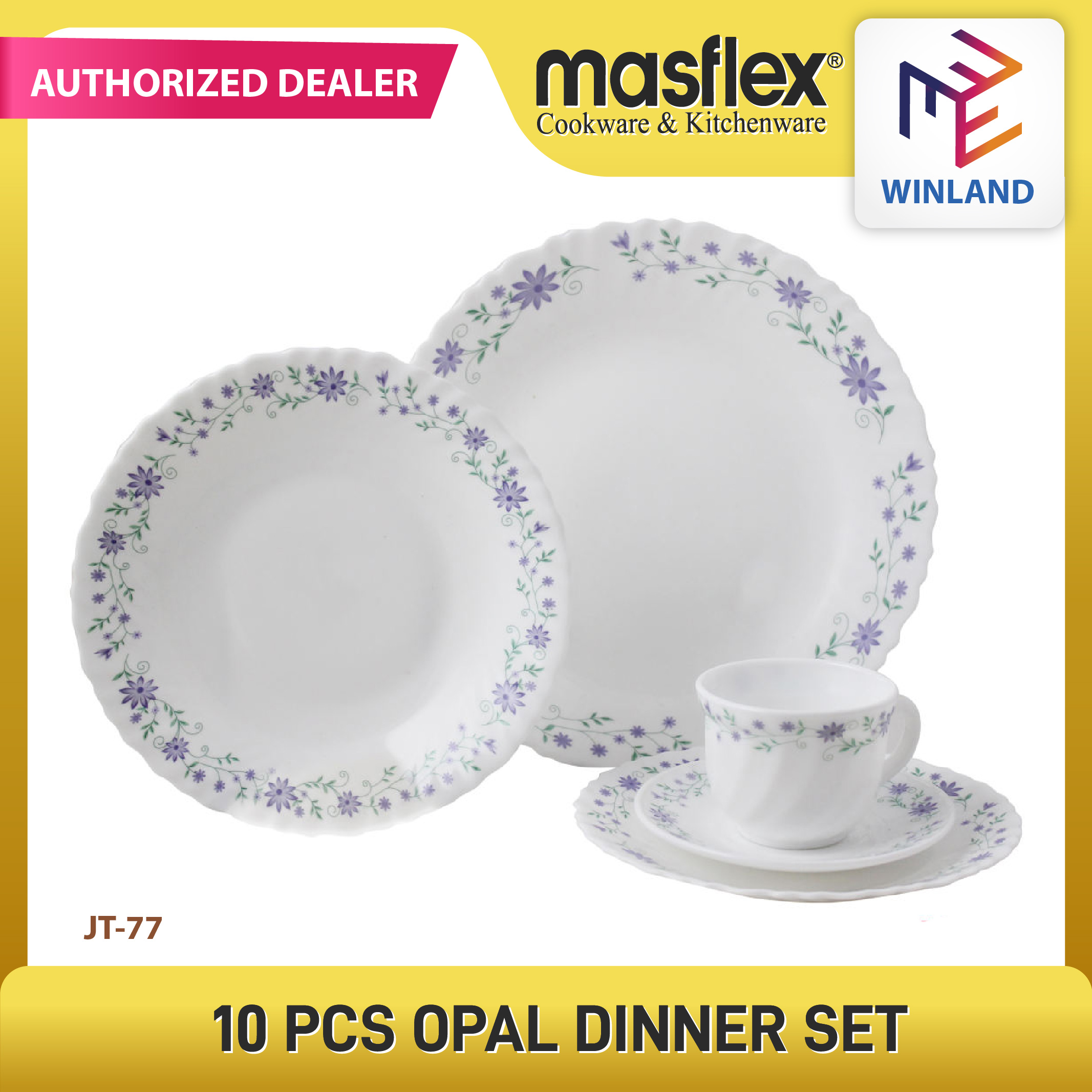 Winland 10-Piece Lavender Opal Dinnerware Set