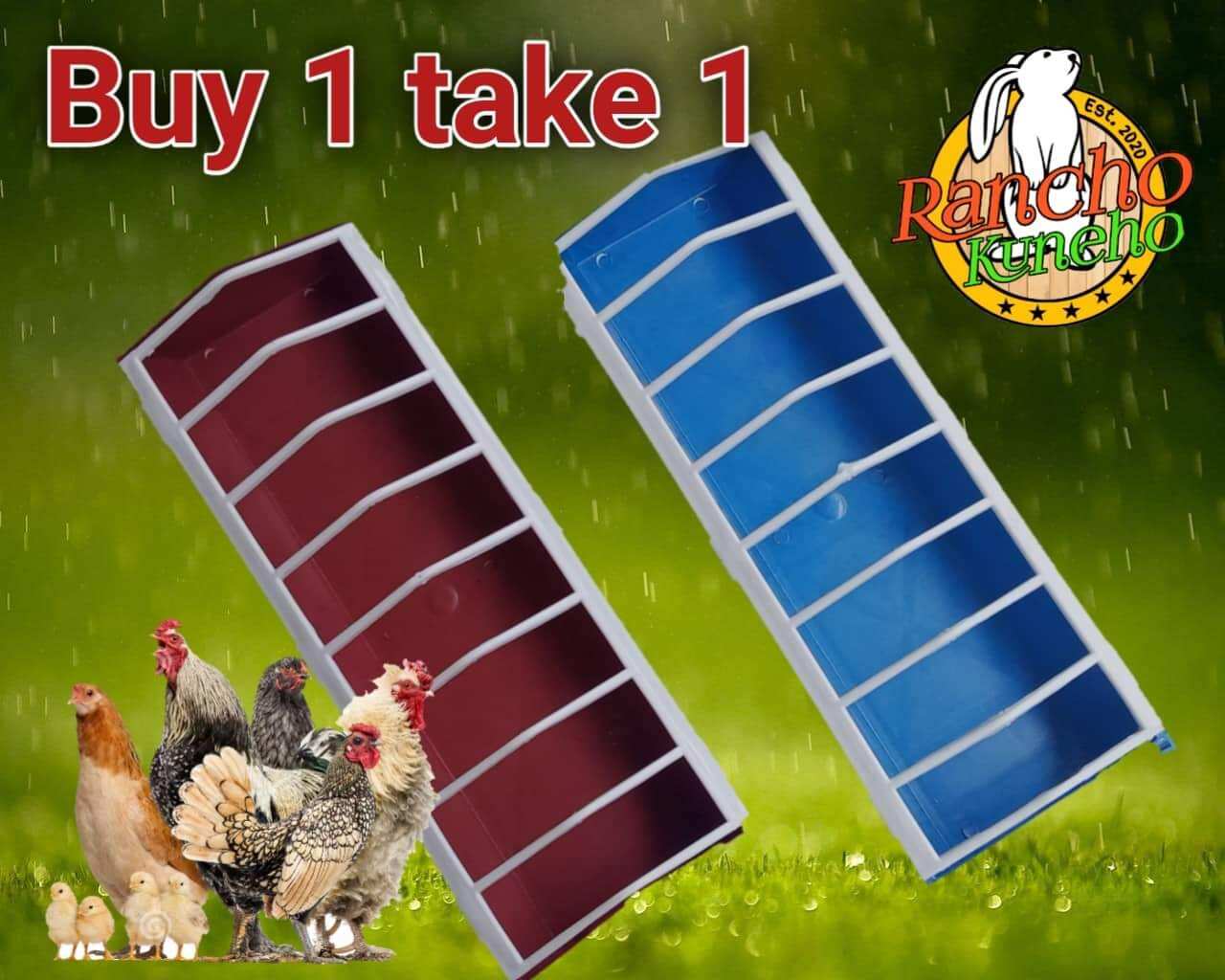 Linear Chicken Feeder Plastic Red Blue Buy Take Size X X Cm Lazada Ph