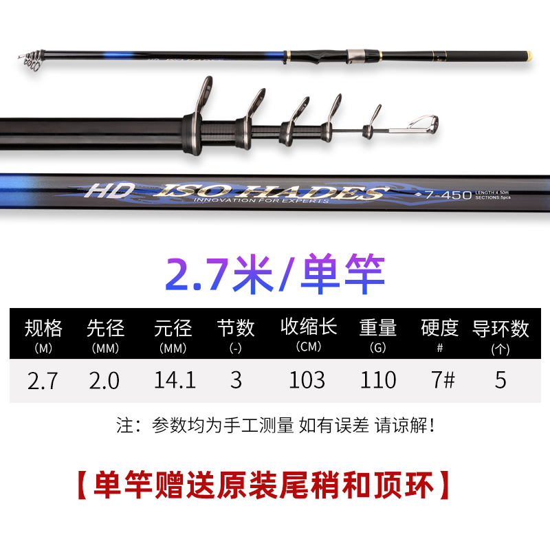 Hades No. 7 Rock Fishing Rod Super Hard Light Rock Rod Large Guide Ring  Tossing Slide Float Rock Role Hand Sea Dual-Use Rod 19 Fishing