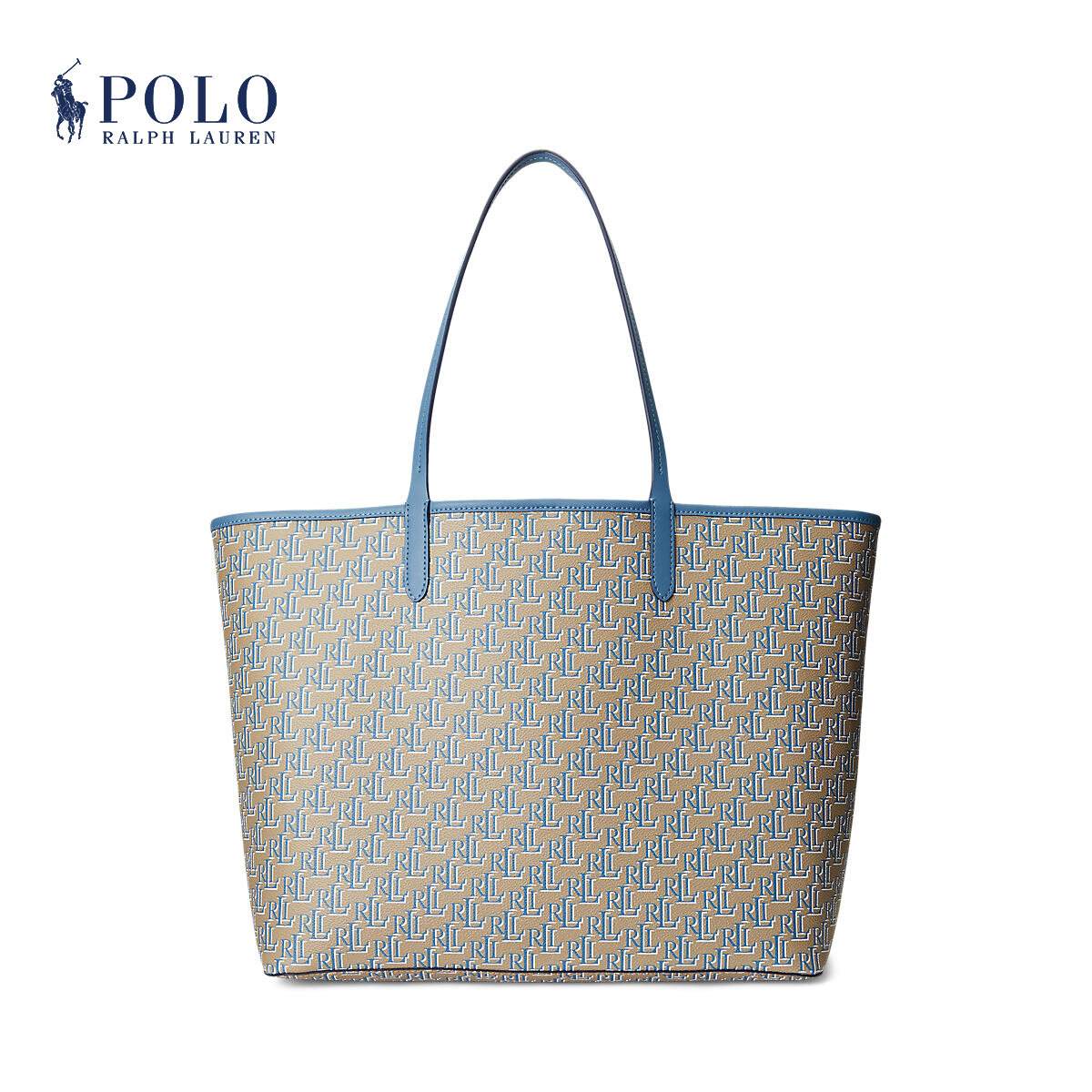 Lauren Ralph Lauren Striped Straw Medium Hartley Tote Bag