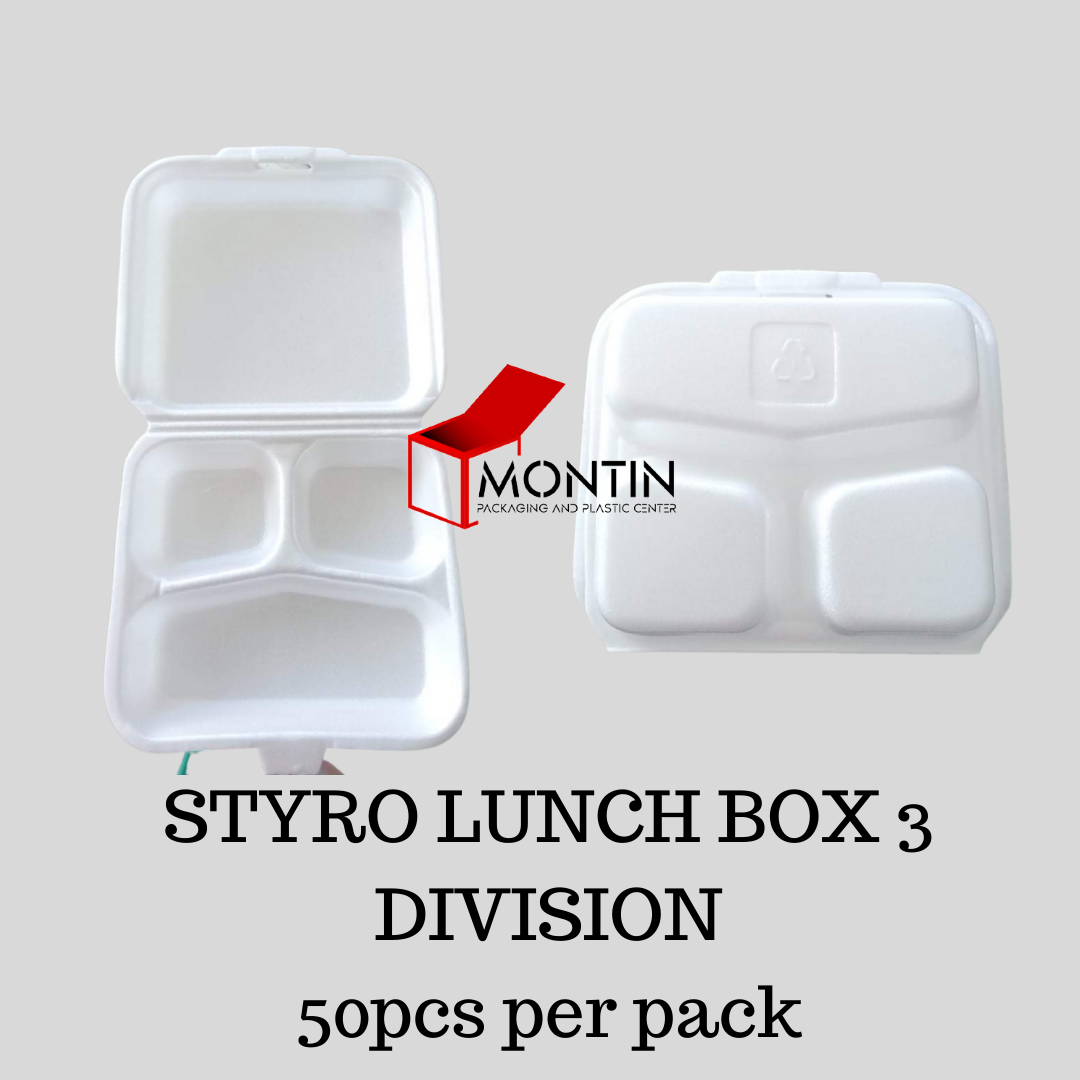 50pcs Styro Lunch Box 3 Division Lazada Ph