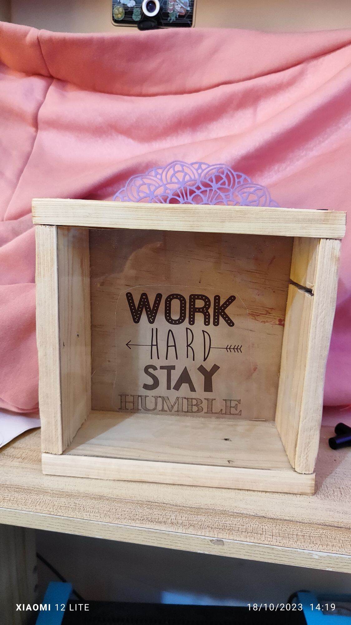 Wooden Glass Alkansya work hard | Lazada PH