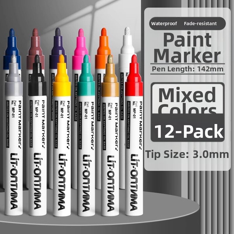 XUEDELE | Waterproof Oil-Resistant Quick-Drying Industrial Oil-Based Paint Marker White Black Gold Silver