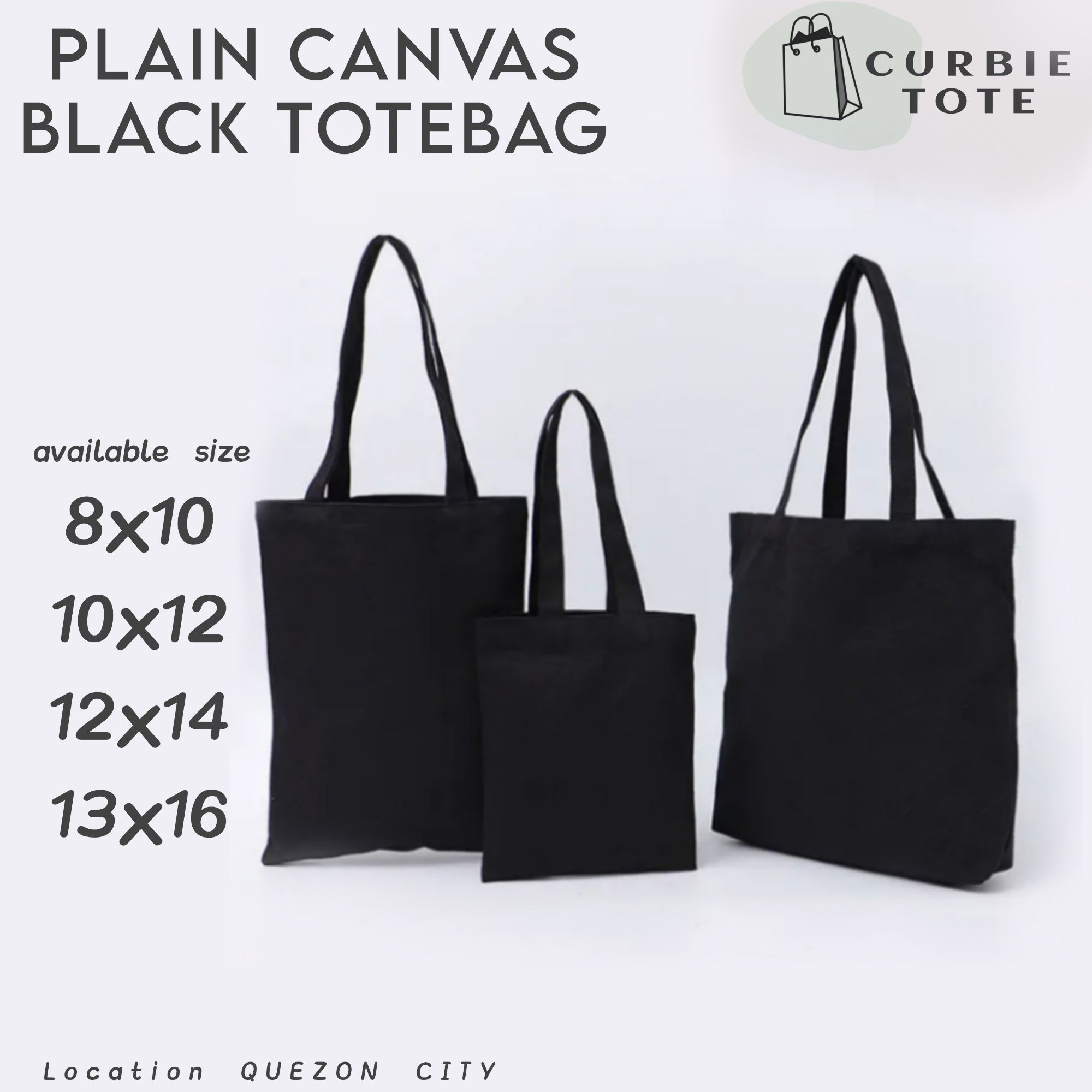 Black Plain Canvas Totebags (Good Quality) with FREE | Lazada PH